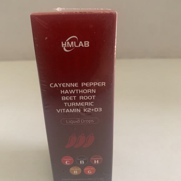 HMLAB Other - Cayenne Pepper Hawthorn Beet Root Turmeric Vitamin K2+D3 Liquid Drops 60ML New